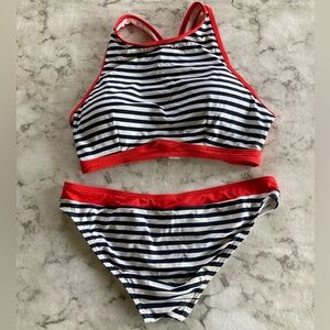 Piha swimwear New Zealand red white and blue bathing suit size L